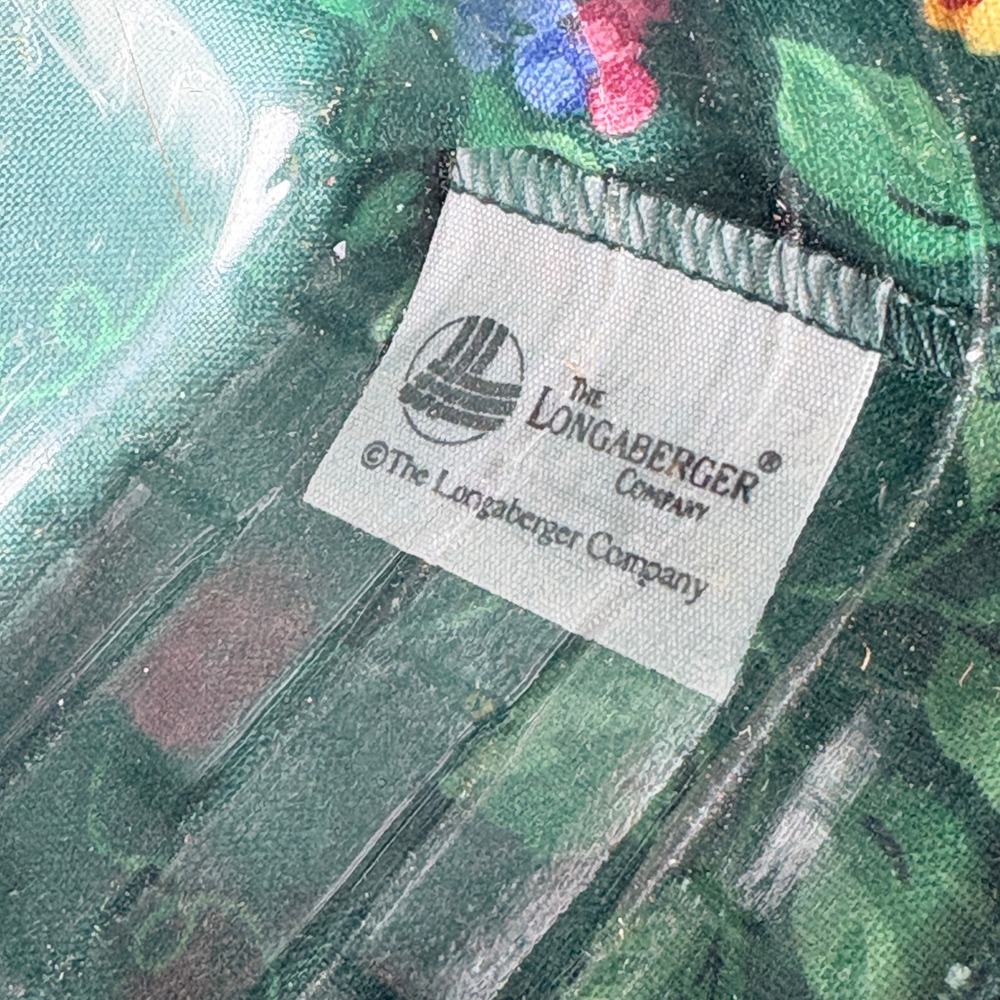 Longaberger 1996 Horizon of Hope Basket Green Floral Liner Plastic Protector - Picture 4 of 10